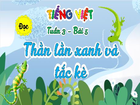 Bài giảng Tiếng Việt 4 (Đọc) sách Kết nối tri thức - Tuần 1 - Bài 3: Thằn lằn xanh và tắc kè