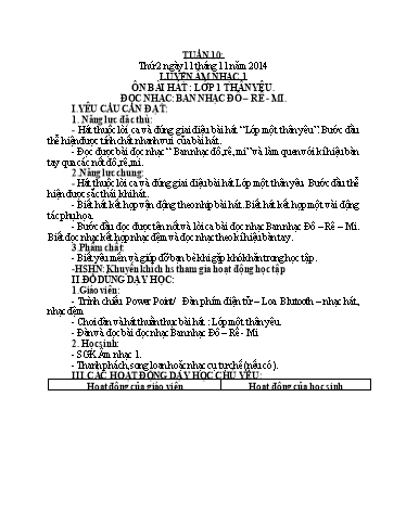 Giáo án Âm nhạc + Hoạt động trải nghiệm Lớp 1+4+5 (Kết nối tri thức) - Tuần 10 - Năm học 2024-2025