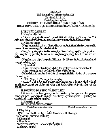 Giáo án Âm nhạc + Hoạt động trải nghiệm Tiểu học (Kết nối tri thức) - Tuần 27 - Năm học 2024-2025