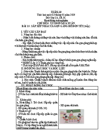 Giáo án Âm nhạc + Hoạt động trải nghiệm Tiểu học (Kết nối tri thức) - Tuần 19 - Năm học 2024-2025