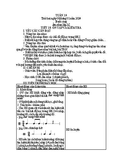 Giáo án Âm nhạc + Tiếng việt Tiểu học (Kết nối tri thức) - Tuần 19 - Năm học 2023-2024