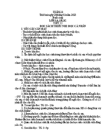 Giáo án Âm nhạc + Tiếng việt Tiểu học (Kết nối tri thức) - Tuần 23 - Năm học 2023-2024
