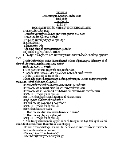 Giáo án Âm nhạc + Tiếng việt Tiểu học (Kết nối tri thức) - Tuần 28 - Năm học 2023-2024