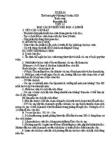 Giáo án Âm nhạc + Tiếng việt Tiểu học (Kết nối tri thức) - Tuần 34 - Năm học 2023-2024