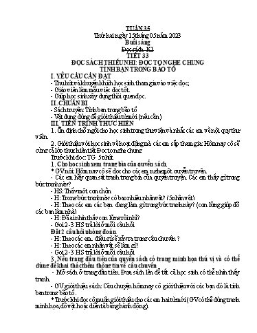 Giáo án Âm nhạc + Tiếng việt Tiểu học (Kết nối tri thức) - Tuần 35 - Năm học 2023-2024