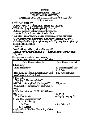 Giáo án các môn Lớp 1 - Tuần 11 - Năm học 2024-2025 - Trần Thị Thủy Phương