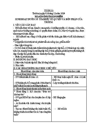 Giáo án các môn Lớp 1 - Tuần 13 - Năm học 2024-2025 - Trần Thị Thủy Phương