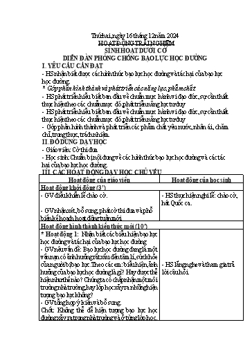 Giáo án các môn Lớp 1 - Tuần 15 - Năm học 2024-2025