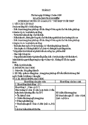 Giáo án các môn Lớp 1 - Tuần 17 - Năm học 2023-2024 - Trần Thị Thủy Phương