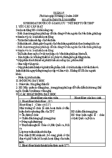 Giáo án các môn Lớp 1 - Tuần 17 - Năm học 2024-2025
