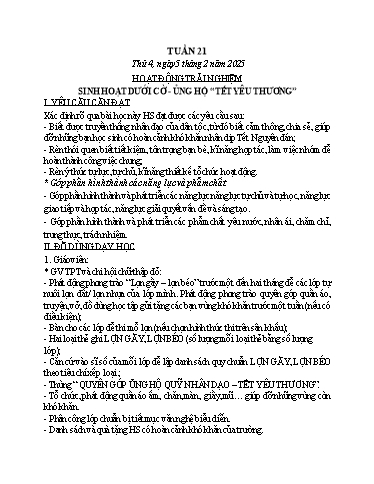 Giáo án các môn Lớp 1 - Tuần 21 - Năm học 2024-2025 - Nguyễn Khánh Huyền