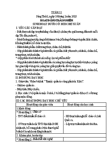 Giáo án các môn Lớp 1 - Tuần 22 - Năm học 2024-2025 - Nguyễn Khánh Huyền