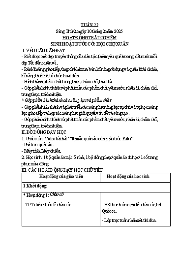 Giáo án các môn Lớp 1 - Tuần 22 - Năm học 2024-2025