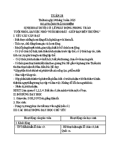 Giáo án các môn Lớp 1 - Tuần 28 - Năm học 2024-2025 - Phan Thị Huyền