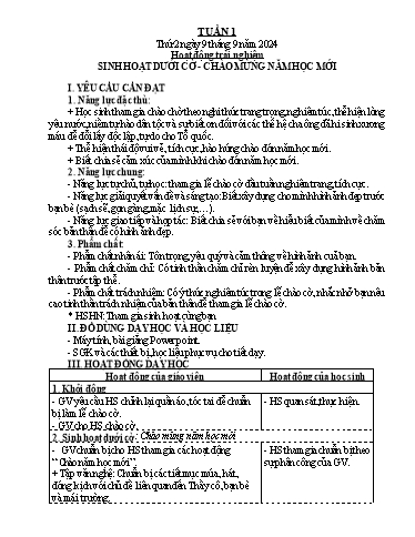 Giáo án các môn Lớp 2 (Kết nối tri thức) - Tuần 1 - Năm học 2024-2025