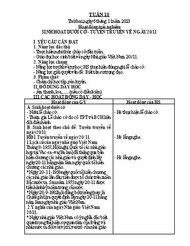 Giáo án các môn Lớp 2 (Kết nối tri thức) - Tuần 10 - Năm học 2023-2024