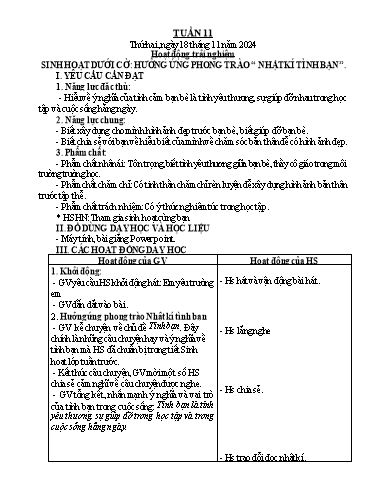 Giáo án các môn Lớp 2 (Kết nối tri thức) - Tuần 11 - Năm học 2024-2025