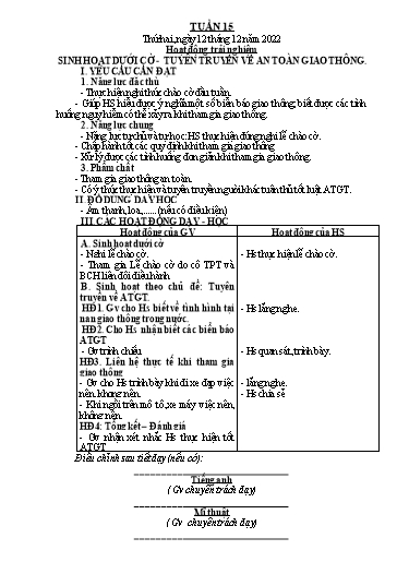 Giáo án các môn Lớp 2 (Kết nối tri thức) - Tuần 15 - Năm học 2022-2023