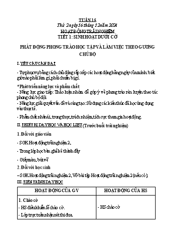 Giáo án các môn Lớp 2 (Kết nối tri thức) - Tuần 15 - Năm học 2024-2025 - Nguyễn Thị Lài