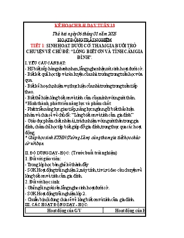 Giáo án các môn Lớp 2 (Kết nối tri thức) - Tuần 18 - Năm học 2024-2025 - Lê Thị Dung