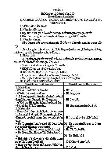 Giáo án các môn Lớp 2 (Kết nối tri thức) - Tuần 2 - Năm học 2024-2025
