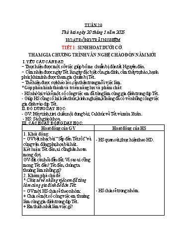 Giáo án các môn Lớp 2 (Kết nối tri thức) - Tuần 20 - Năm học 2024-2025 - Nguyễn Thị Tú Uyên
