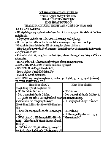 Giáo án các môn Lớp 2 (Kết nối tri thức) - Tuần 20 - Năm học 2024-2025 - Trần Thị Xanh