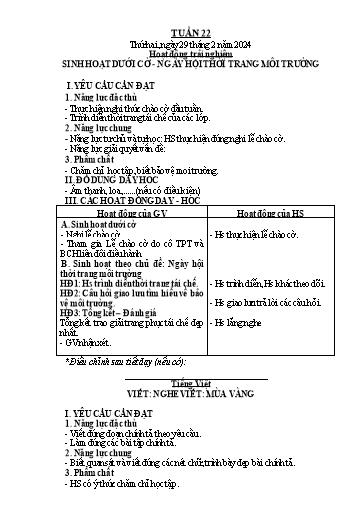 Giáo án các môn Lớp 2 (Kết nối tri thức) - Tuần 22 - Năm học 2023-2024