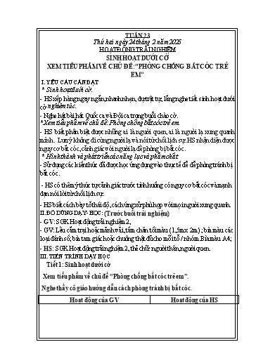 Giáo án các môn Lớp 2 (Kết nối tri thức) - Tuần 23 - Năm học 2024-2025 - Trần Thị Phương Nam
