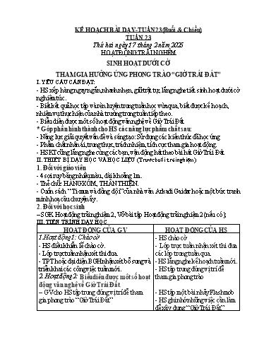 Giáo án các môn Lớp 2 (Kết nối tri thức) - Tuần 23 - Năm học 2024-2025 - Trần Thị Xanh