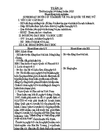 Giáo án các môn Lớp 2 (Kết nối tri thức) - Tuần 24 - Năm học 2024-2025