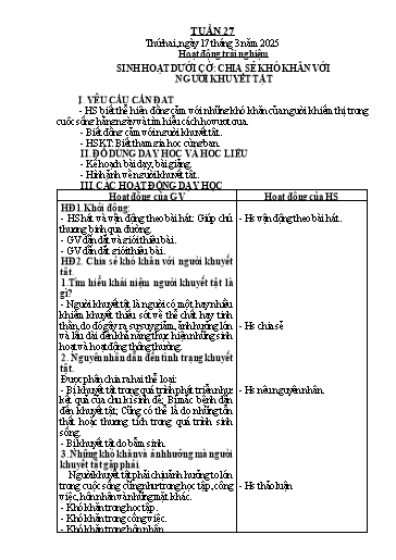 Giáo án các môn Lớp 2 (Kết nối tri thức) - Tuần 27 - Năm học 2024-2025