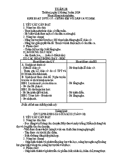 Giáo án các môn Lớp 2 (Kết nối tri thức) - Tuần 28 - Năm học 2023-2024