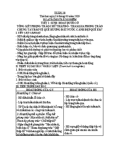 Giáo án các môn Lớp 2 (Kết nối tri thức) - Tuần 28 - Năm học 2024-2025 - Trần Thị Phương Nam