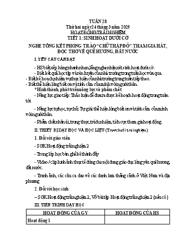 Giáo án các môn Lớp 2 (Kết nối tri thức) - Tuần 28 - Năm học 2024-2025 - Trần Thị Phương