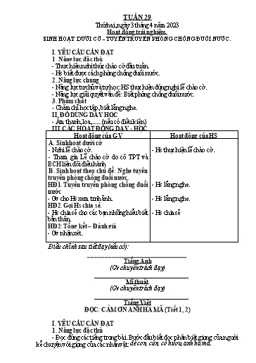 Giáo án các môn Lớp 2 (Kết nối tri thức) - Tuần 29 - Năm học 2022-2023