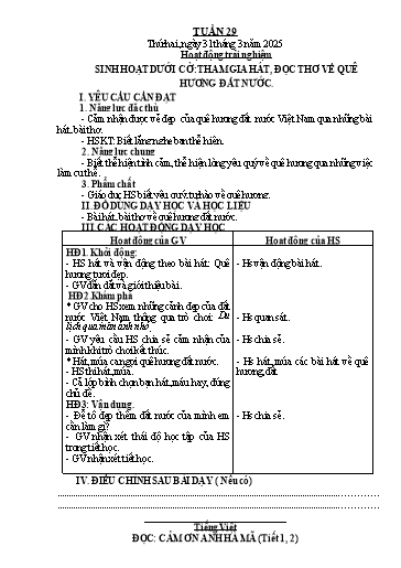 Giáo án các môn Lớp 2 (Kết nối tri thức) - Tuần 29 - Năm học 2024-2025