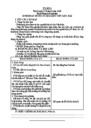 Giáo án các môn Lớp 2 (Kết nối tri thức) - Tuần 3 - Năm học 2024-2025