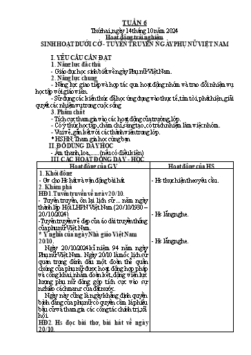 Giáo án các môn Lớp 2 (Kết nối tri thức) - Tuần 6 - Năm học 2024-2025