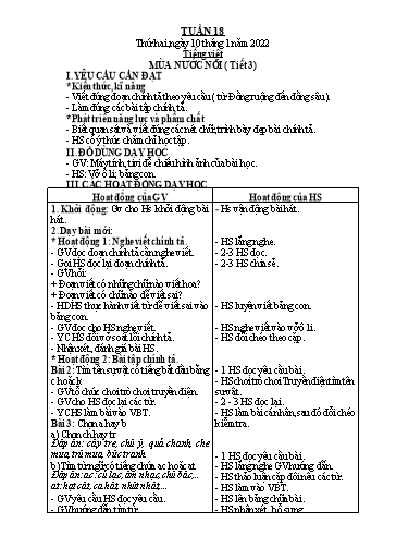 Giáo án các môn Lớp 2 - Tuần 18 - Năm học 2021-2022
