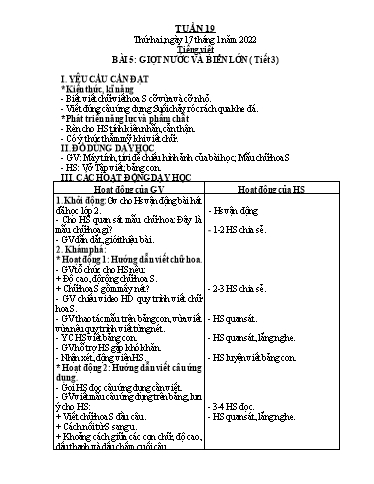 Giáo án các môn Lớp 2 - Tuần 19 - Năm học 2021-2022