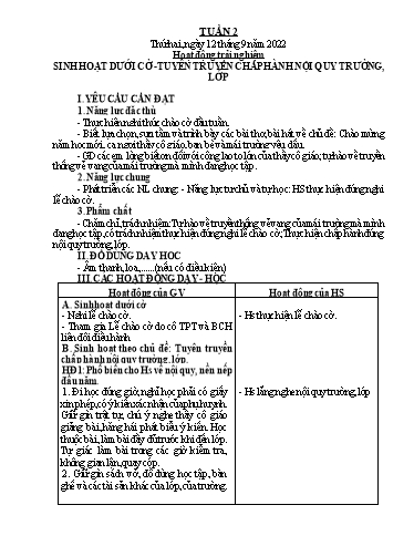 Giáo án các môn Lớp 2 - Tuần 2 - Năm học 2022-2023