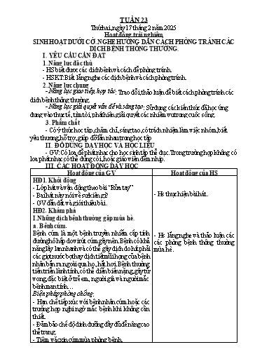 Giáo án các môn Lớp 2 - Tuần 23 - Năm học 2024-2025