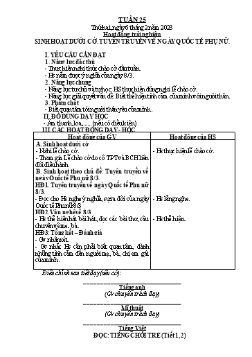Giáo án các môn Lớp 2 - Tuần 25 - Năm học 2022-2023