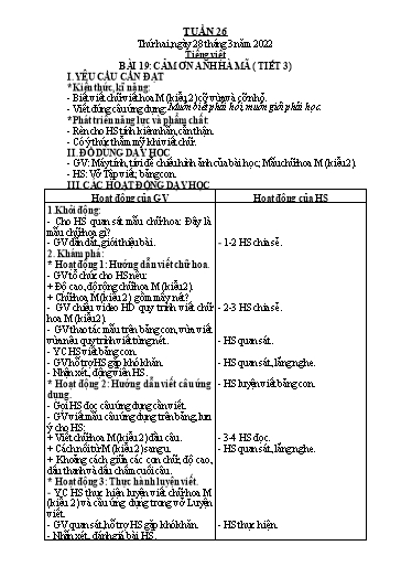 Giáo án các môn Lớp 2 - Tuần 26 - Năm học 2021-2022