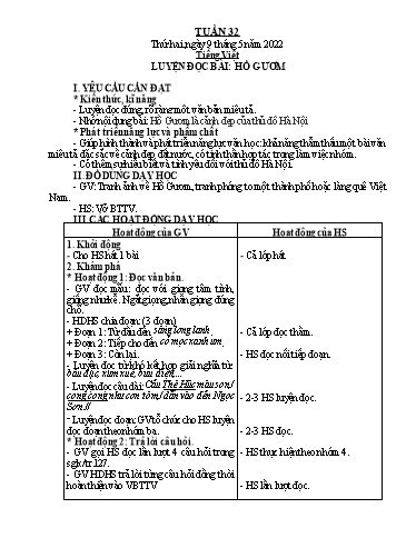 Giáo án các môn Lớp 2 - Tuần 32 - Năm học 2021-2022