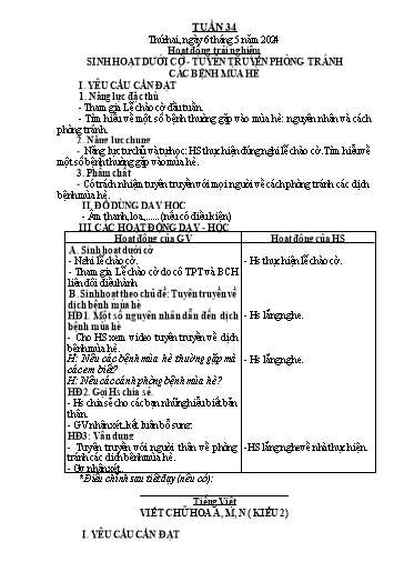 Giáo án các môn Lớp 2 - Tuần 34 - Năm học 2023-2024