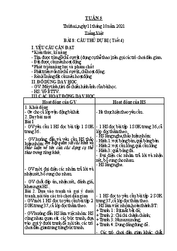 Giáo án các môn Lớp 2 - Tuần 5 - Năm học 2021-2022