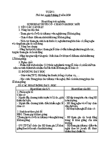 Giáo án các môn Lớp 3 (Kết nối tri thức) - Tuần 1 - Năm học 2024-2025