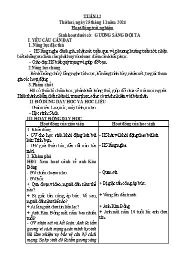 Giáo án các môn Lớp 3 (Kết nối tri thức) - Tuần 12 - Năm học 2024-2025